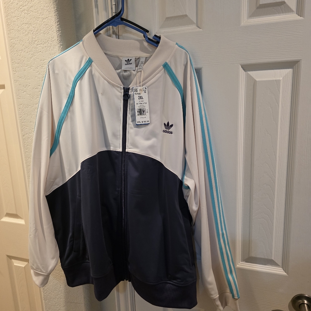 Adidas Men's track suit (Pants and Jacket) - White and Blue
